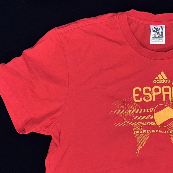 Adidas ESPANA 2010 FIFA World Cup South Africa Mens XXL Red T-Shirt - Picture 2 of 12